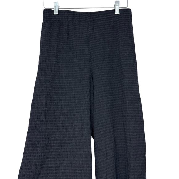 Wilfred Aritzia Crinkle Pull On Black Wide Leg Pants Elastic Sheer Womens Small - Picture 2 of 7